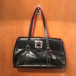 Dooney & Burke shoulder bag with heart buckle